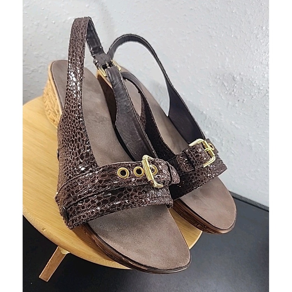 Onesole Wedge Brown‎ Interchangeable Sandal Womens 9M Slingback